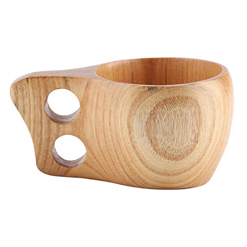 Holztee Kaffeetasse Holz Camping Trinkbecher Naturholz Getränkebecher Tasse für Kaffee, Tee und Milch(#1) von Garosa