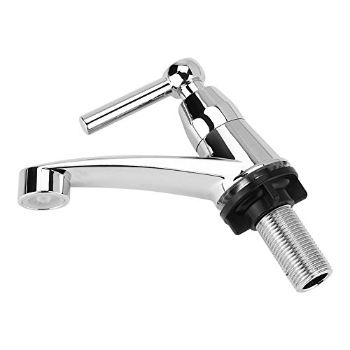 Küchenspüle Waschbecken Wasserhahn Abs Oberflächenbehandlung Single Cold Chrome Wasserhahn Wassersprühgerät Badarmatur Für Gemüsegerichte Geschirr Geschirr (Straight G1 / 2) von Garosa