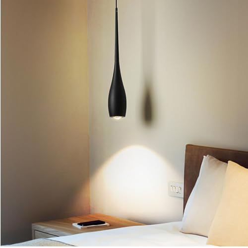 LED-Pendelleuchten mit Klassischem Zylinder, Moderne Kücheninsel-Leuchte, Schwarze Pendelleuchten, Schlafzimmer-Nachttisch von Garosa