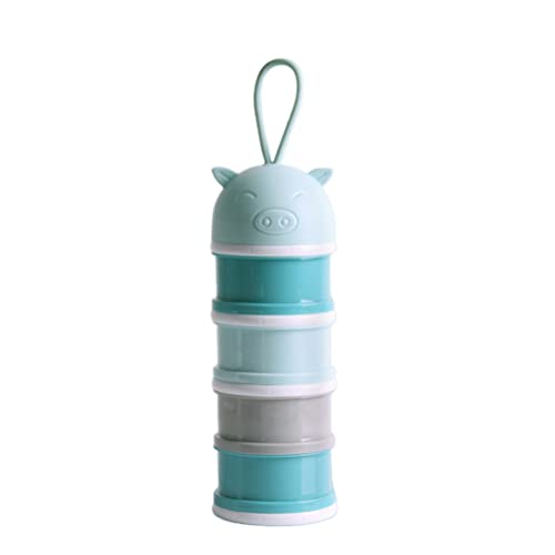 Multifunktionaler Säuglingsmilchpulver-Verteiler 4-lagiger Tragbarer Milchpulverspender-Behälter Baby-Fütterungs-Reise-Aufbewahrungsbehälter-Kasten (Blue) von Garosa
