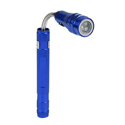 Multifunktions-Mini-Flexible Teleskop-LED-Taschenlampe Drehbare Taschenlampe mit Magnetischer Absaugung Zum Überprüfen Enger Lücken, Winkel, Ecken(Blau) von Garosa
