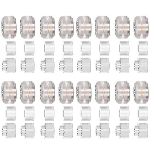 POM Riemenscheibenräder, 3D-Drucker POM Riemenscheibensatz mit Gummilagerrad mit 16-teiligen Exzentrischen Abstandshaltern mit Runder Säule für Zahnriemenscheiben (Transparente von Garosa