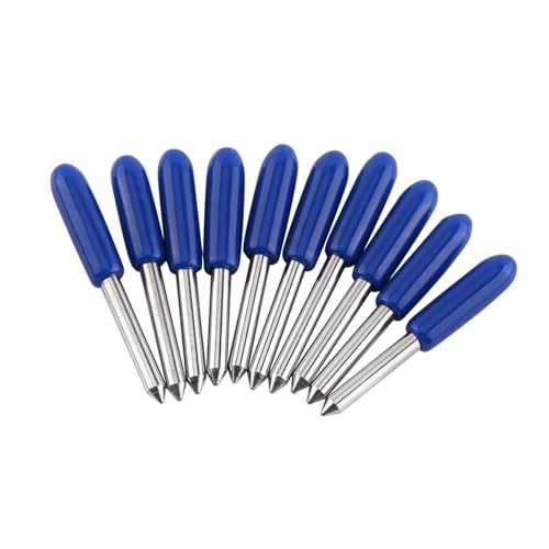 Plottermesser Set, 10 Stück Wolframstahl Klinge für Professionelles Vinylschneiden, 30/45/60 Grad, Plotterklinge, Schneidklinge, Bandsägeblätter, Klinge Set von Garosa
