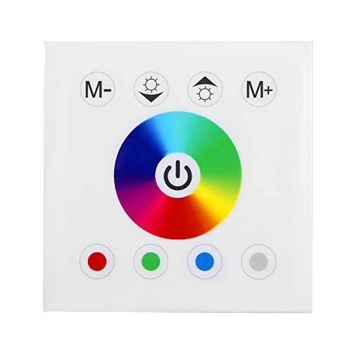 RGBW LED-Dimmer-Wandschalter, an der Wand Montierter Touchpanel-Dimmschalter Buntes RGBW-Controller-LED-Touchpanel für LED-Lichtleiste(Weiß) von Garosa