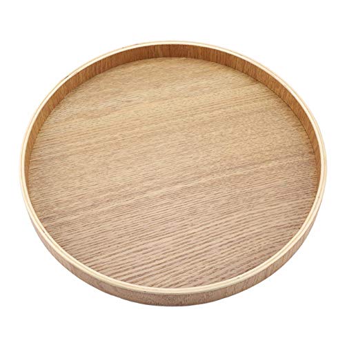 Round Tray,Hölzernes Serviertablett,Platte Käseplatte für Tee Set Früchte Süßigkeiten Lebensmittel Hauptdekoration(30cm) von Garosa