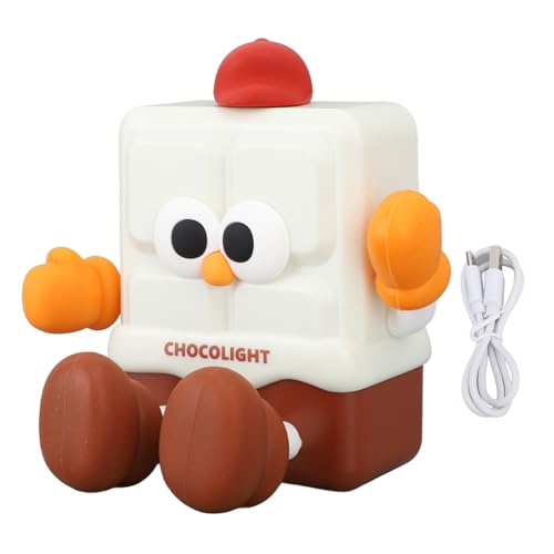 Garosa Schokoladen-Nachtlicht aus Silikon mit Handy-Halterungsfunktion, 30-Minuten-Timing, Wiederaufladbare Stilllampe, Kawaii-LED-Nachtlampe, Spielzeug-Ornamente für Kinder und Babys von Garosa