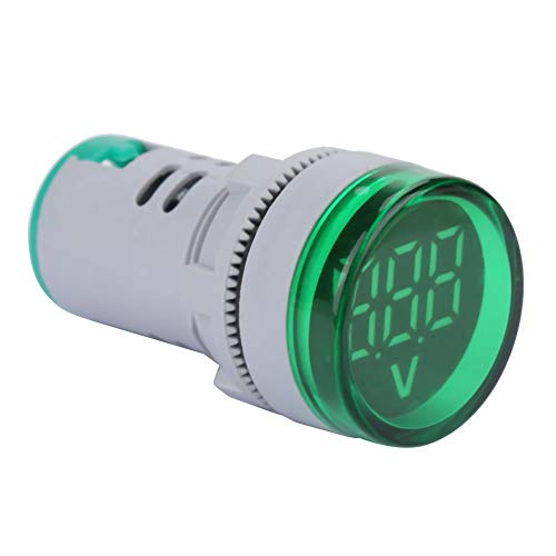 Spannungsanzeige, Digitale Spannungsanzeige, LED-Voltmeter-Signalleuchte, Digitale Anzeige, DC-Spannungsmesser, Runde Lampe, Spannungsprüfer (Grün) von Garosa