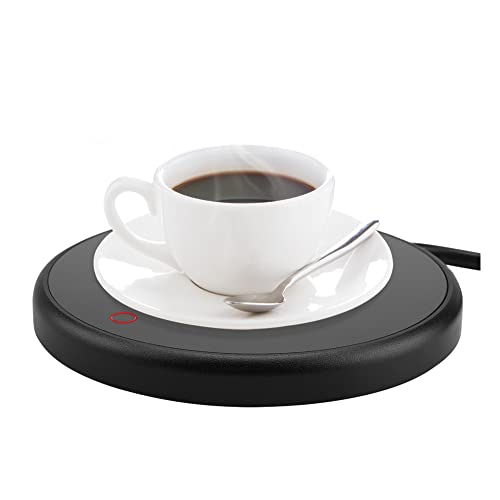 Tassenwärmer mit Touchscreen Schalter, Elektrischer Kaffeetassenwärmer für Bürokaffee, Milch, Tee, Wasser(EU Plug Schwarz) von Garosa