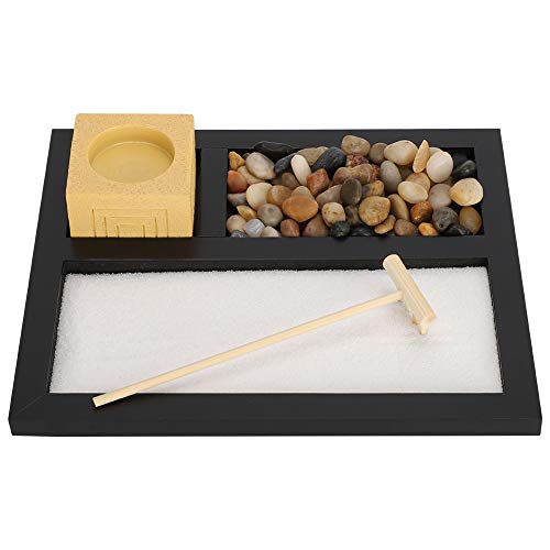 Tisch Zen Garten mit Sand Rock Kerzenhalter Teelichthalter Geschenk & Home Decor Teelicht Kerzenhalter von Garosa