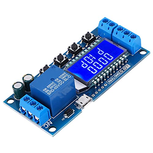 Zeitrelais, 5 V, 12 V, 24 V, Delay Controller Board Delay Off Zyklustimer 0,01 s - 9999 min Auslös Schaltuhr Relais Modul EIN/ Ausgeschalten mit LED-Anzeige von Garosa