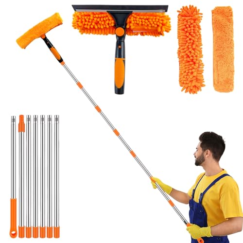 3-in-1 Fensterreiniger mit Teleskopstange, Teleskop Fensterwischer 3M, Langem Stiel Fensterputzer Set mit Silikon Fensterabzieher und Mikrofasertuchbürsten, Fensterreinigungsset für Glas,Spiegel (3M) 3-in-1 Fensterreiniger mit Teleskopstange, Teleskop Fensterwischer 3M, Langem Stiel Fensterputzer Set mit Silikon Fensterabzieher und Mikrofasertuchbürsten, Fensterreinigungsset für Glas,Spiegel (3M) von Garqitwan
