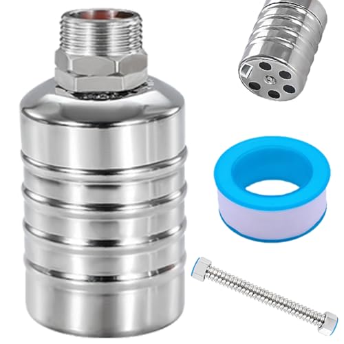 Schwimmerventil für Wassertank Pool 3/4 Zoll Automatisches Wasserstandskontrollventil 304 Edelstahl Schwimmerventil mit 30cm Wellrohr und Wasserhahn-Dichtungsband (3/4 Zoll Oberwassereinlass) Schwimmerventil für Wassertank Pool 3/4 Zoll Automatisches Wasserstandskontrollventil 304 Edelstahl Schwimmerventil mit 30cm Wellrohr und Wasserhahn-Dichtungsband (3/4 Zoll Oberwassereinlass) von Garqitwan