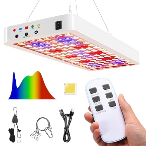 Garqitwan Pflanzenlampe LED Vollspektrum mit UV IR und Daisy Chain Funktion LED Grow Lampe mit 8/12/16H Timer LED Vollspektrum Dimmbarer Funktion Wachstumslampe für Zimmerpflanzen, Weiß Garqitwan Pflanzenlampe LED Vollspektrum mit UV IR und Daisy Chain Funktion LED Grow Lampe mit 8/12/16H Timer LED Vollspektrum Dimmbarer Funktion Wachstumslampe für Zimmerpflanzen, Weiß von Garqitwan