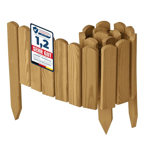 Garronda Beeteinfassung Holz Rollzaun Holzzaun 20 cm x 100 cm imprägniert Flexibler Rollborder Rasenkante Palisade Gartenzaun Umzäunung für Garten GD-0148, Hellbraun Garronda Beeteinfassung Holz Rollzaun Holzzaun 20 cm x 100 cm imprägniert Flexibler Rollborder Rasenkante Palisade Gartenzaun Umzäunung für Garten GD-0148, Hellbraun von Garronda