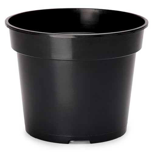 Garronda Blumentopf Kunststoff Pflanztopf rund Kräutertopf Anzuchttöpfe Blumentopf Schwarz für Innen und Aussen 19cm GD-0025 (Schwarz, ⌀ 19 cm H 15 cm) von Garronda