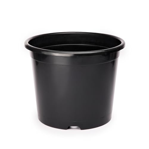 Garronda Blumentopf Kunststoff Pflanztopf rund Kräutertopf Anzuchttöpfe Blumentopf Schwarz für Innen und Aussen 31cm GD-0025 (Schwarz, ⌀ 31 cm H 24 cm) von Garronda