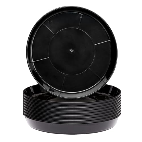 Garronda Blumentopf Untersetzer GD-0026 (10 Stück Schwarz, ⌀ 24cm H 3cm) von Garronda
