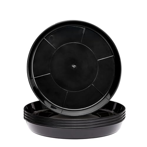 Garronda Untersetzer Blumentopf Schwarz oder Transparent Topfuntersetzer Pflanzen GD-0026 (5 Stück Schwarz, ⌀ 27cm H 3,2cm) von Garronda