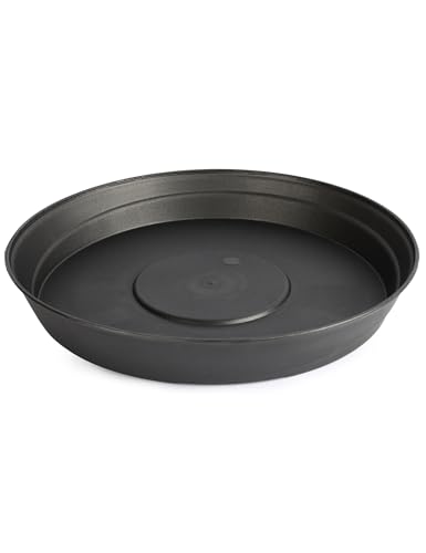 Garronda Untersetzer Blumentopf aus Kunststoff 1 Stück oder 3er Pack Plastik Pflanztopf Pflanzen Untersetzer rund für Pflanztöpfe GD-0023 (Graphite, ⌀ 28cm H 4,5cm) von Garronda