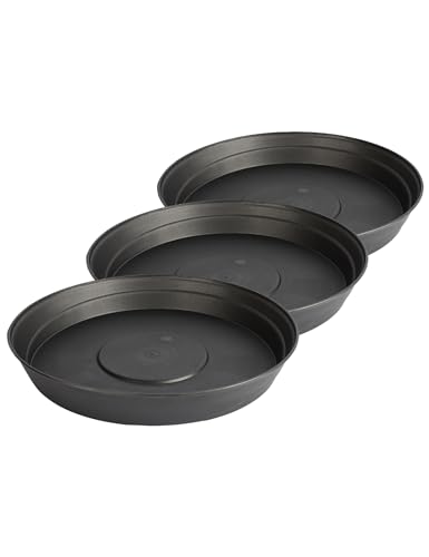 Garronda Untersetzer Blumentopf aus Kunststoff 1 Stück oder 3er Pack Plastik Pflanztopf Pflanzen Untersetzer rund für Pflanztöpfe Set GD-0023 (3 Stück Graphite, ⌀ 18cm H 3,5cm) von Garronda