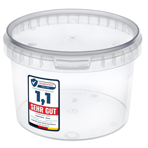 Garronda Eimer mit Deckel 0,5 L für die Lagerung von Lebensmittel- und Chemischen Produkten 10 Stück Transparent GD-0072 Garronda Eimer mit Deckel 0,5 L für die Lagerung von Lebensmittel- und Chemischen Produkten 10 Stück Transparent GD-0072 von Garronda