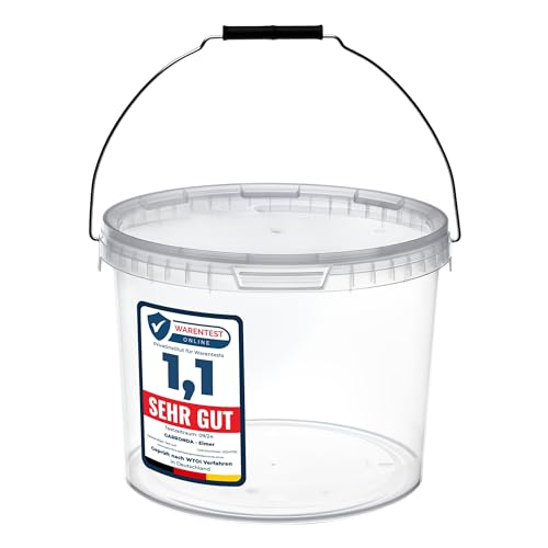 Garronda Eimer mit Deckel 10 L für die Lagerung von Lebensmittel- und Chemischen Produkten 1 Stück Transparent GD-0072 Garronda Eimer mit Deckel 10 L für die Lagerung von Lebensmittel- und Chemischen Produkten 1 Stück Transparent GD-0072 von Garronda