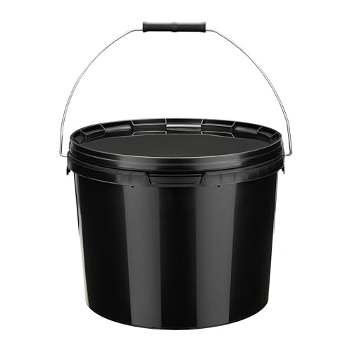 Garronda Eimer mit Deckel 10 L für die Lagerung von Lebensmittel- und Chemischen Produkten Schwarz 10 Stück GD-0115 Garronda Eimer mit Deckel 10 L für die Lagerung von Lebensmittel- und Chemischen Produkten Schwarz 10 Stück GD-0115 von Garronda