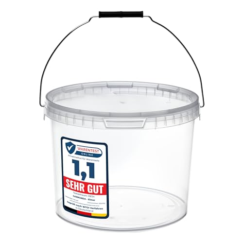 Garronda Eimer mit Deckel 12 L für die Lagerung von Lebensmittel- und Chemischen Produkten 20 Stück Transparent GD-0072 Garronda Eimer mit Deckel 12 L für die Lagerung von Lebensmittel- und Chemischen Produkten 20 Stück Transparent GD-0072 von Garronda