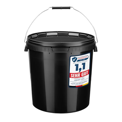 Garronda Eimer mit Deckel 20 L für die Lagerung von Lebensmittel- und Chemischen Produkten 5 Stück Schwarz GD-0104 Garronda Eimer mit Deckel 20 L für die Lagerung von Lebensmittel- und Chemischen Produkten 5 Stück Schwarz GD-0104 von Garronda