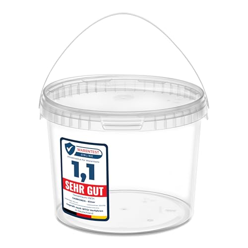 Garronda Eimer mit Deckel 3 L für die Lagerung von Lebensmittel- und Chemischen Produkten 10 Stück Transparent GD-0072 Garronda Eimer mit Deckel 3 L für die Lagerung von Lebensmittel- und Chemischen Produkten 10 Stück Transparent GD-0072 von Garronda