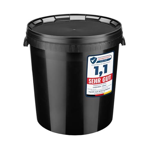 Garronda Eimer mit Deckel 30 L für die Lagerung von Lebensmittel- und Chemischen Produkten 10 Stück Schwarz GD-0104 Garronda Eimer mit Deckel 30 L für die Lagerung von Lebensmittel- und Chemischen Produkten 10 Stück Schwarz GD-0104 von Garronda