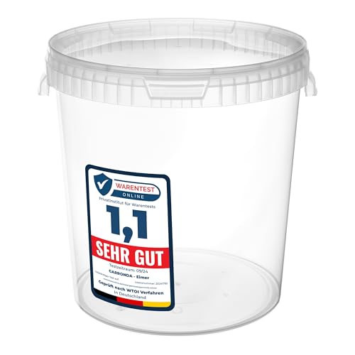 Garronda Eimer mit Deckel 30 L für die Lagerung von Lebensmittel- und Chemischen Produkten 5 Stück Transparent GD-0072 Garronda Eimer mit Deckel 30 L für die Lagerung von Lebensmittel- und Chemischen Produkten 5 Stück Transparent GD-0072 von Garronda