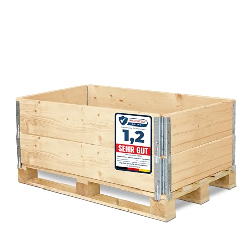 Garronda Holzaufsatzrahmen für Palette Aufbewahrungskiste aus Holz Palettenaufsatzrahmen Holzkiste (ohne Palette) Natural 2 Stück 120x80x20 cm GD-0096 von Garronda