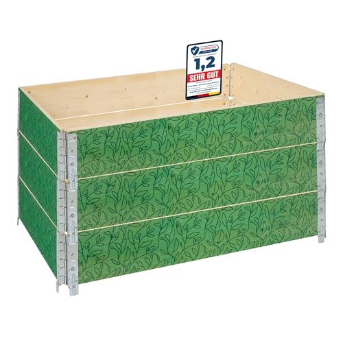 Garronda Holzaufsatzrahmen mit Print – Hochbeete für Pflanzen Blumen Kräuter Obst und Gemüse Aufbewahrungskiste aus Holz mit dekorativem Druck GD-0075 (120x80x20 cm, Blatt mit Hintergrund, 3St) von Garronda