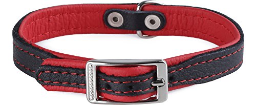 Garronda Hundehalsband aus weichem Elchleder 1566+ (Rot, 35 cm) von Garronda