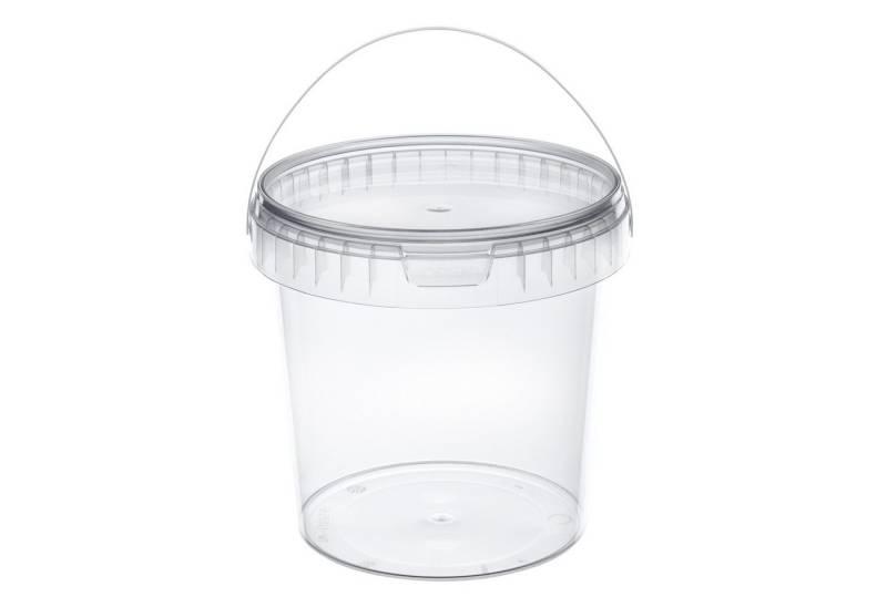 Garronda Putzeimer Eimer mit Deckel 1 L für Lebensmittel und Chemikalien GD-0112, (100-tlg., Set), Transparent von Garronda