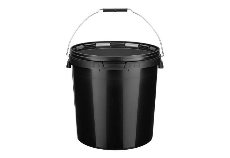 Garronda Putzeimer Eimer mit Deckel 20 L für Lebensmittel und Chemikalien GD-0116, (10-tlg., Set), Schwarz von Garronda