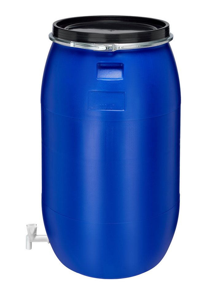 Garronda Regentonne 220L Weithalsfass mit Deckel und Hahn aus HDPE für Haus&Garten GD-0091, 220 l von Garronda