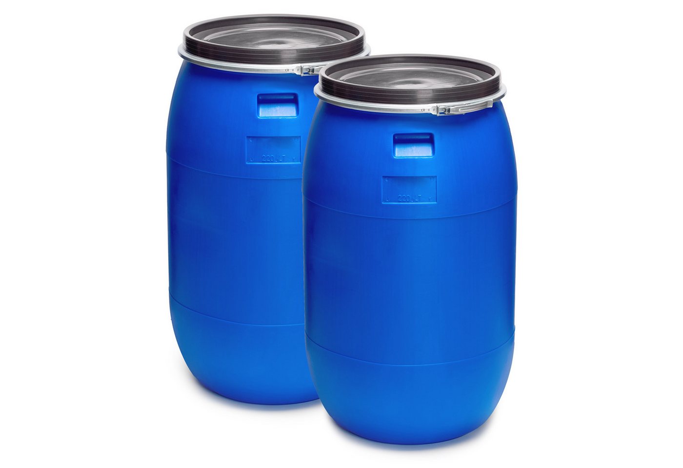 Garronda Regentonne 2x Plastikfass Lebensmittelfass Sauerkrautfass Hobbock Garten GD-0078, 220 l, (2-tlg), BPA-Frei von Garronda