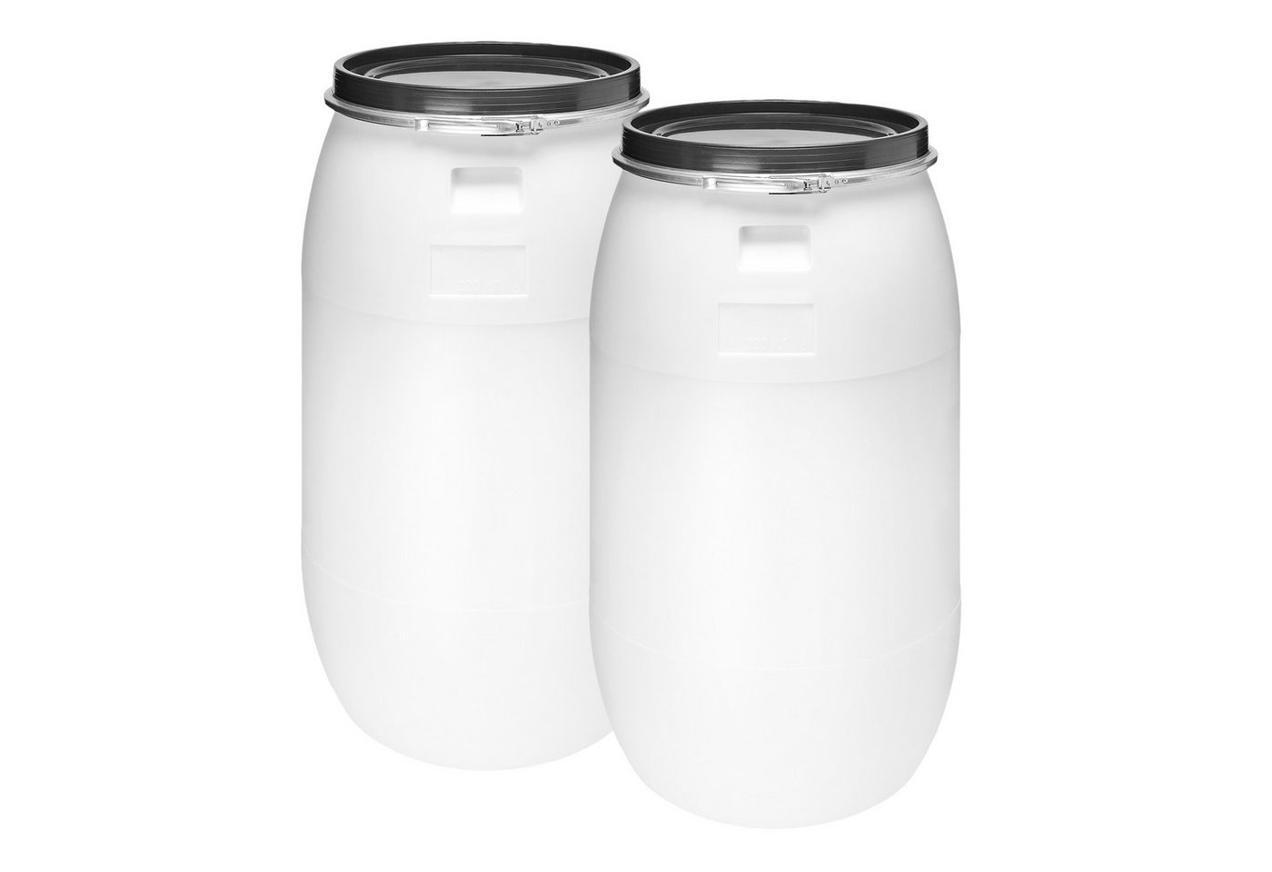 Garronda Regentonne Set 2x 220 Liter Weithalsfass mit Deckel HDPE Wasserbehälter GD-0124, 220 l, (2-tlg), BPA-Frei von Garronda