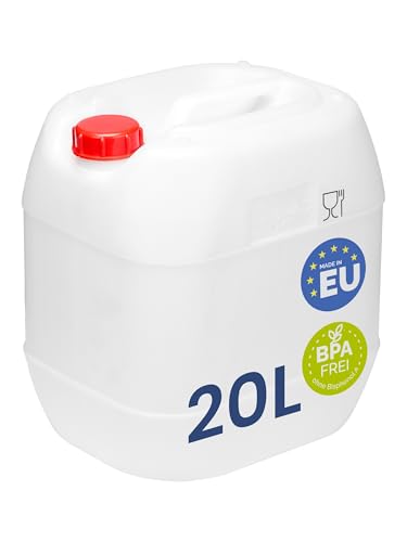 Garronda Wasserkanister Camping BPA-frei Lebensmittelecht Wasserbehälter Kanister 20L Wassertank Camping Zubehör Outdoor Wasserkanister 20L Weiß GD-0082 von Garronda