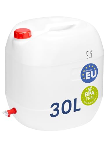 Garronda Wasserkanister mit Hahn BPA-frei Lebensmittelecht Wasserkanister Camping Kanister mit Zapfhahn Kanister 30L Wassertank Camping Zubehör Outdoor 30L Weiß GD-0083 Garronda Wasserkanister mit Hahn BPA-frei Lebensmittelecht Wasserkanister Camping Kanister mit Zapfhahn Kanister 30L Wassertank Camping Zubehör Outdoor 30L Weiß GD-0083 von Garronda