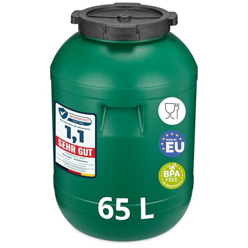 Garronda Weithalsfass 65 Liter Futtertonne mit Deckel ohne Dichtung– BPA-freier HDPE Futterbehälter für Wasser, Lagerung, Tierfutter, Sauerkraut und Gurken GD-0142 Garronda Weithalsfass 65 Liter Futtertonne mit Deckel ohne Dichtung– BPA-freier HDPE Futterbehälter für Wasser, Lagerung, Tierfutter, Sauerkraut und Gurken GD-0142 von Garronda