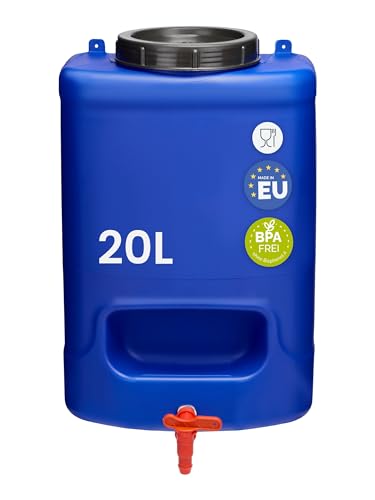 Garronda Weithalskanister 20L Wasserkanister mit Hahn BPA-frei Kanister Wasserkanister Camping Kanister mit Zapfhahn Wassertank Camping Zubehör Blau GD-0084 Garronda Weithalskanister 20L Wasserkanister mit Hahn BPA-frei Kanister Wasserkanister Camping Kanister mit Zapfhahn Wassertank Camping Zubehör Blau GD-0084 von Garronda