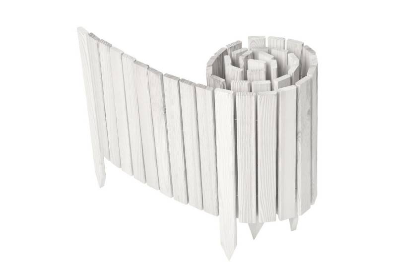 Garronda Zaun Rasenkante Holz Beeteimfassung 200 cm Flexibler Rollborder GD-0149 von Garronda