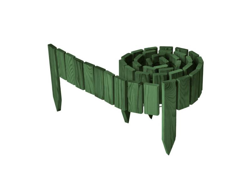 Garronda Zaun Rasenkante Holz Beeteimfassung 200 cm Flexibler Rollborder GD-0149 von Garronda