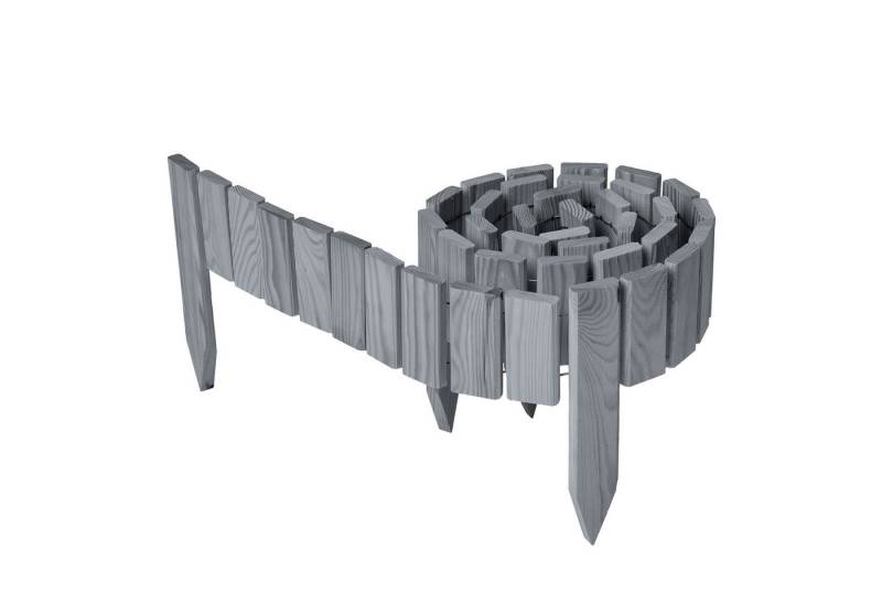 Garronda Zaun Rasenkante Holz Beeteimfassung 200 cm Flexibler Rollborder GD-0149 von Garronda