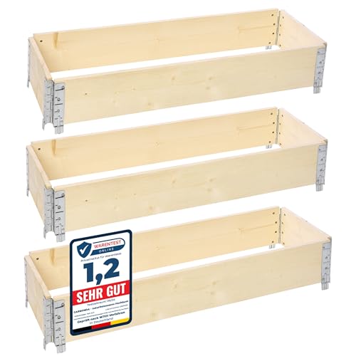 Garronda naturbelassene Hochbeete für Garten Palettenrahmen Hochbeet Holz steckbar stapelbar faltbar für Pflanzen Blumen Kräuter Obst und Gemüse Natural 3 Stück 120x40x20 cm GD-0141 Garronda naturbelassene Hochbeete für Garten Palettenrahmen Hochbeet Holz steckbar stapelbar faltbar für Pflanzen Blumen Kräuter Obst und Gemüse Natural 3 Stück 120x40x20 cm GD-0141 von Garronda