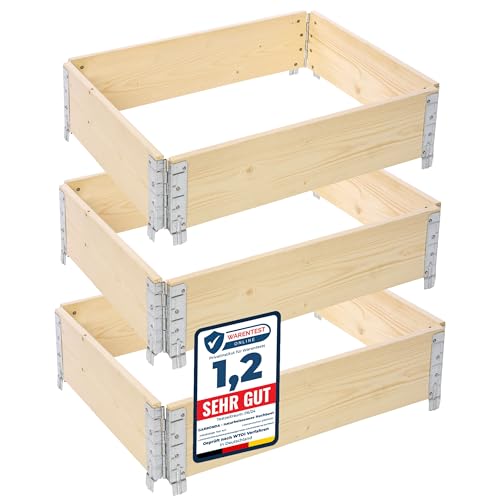 Garronda naturbelassene Hochbeete für Garten Palettenrahmen Hochbeet Holz steckbar stapelbar faltbar für Pflanzen Blumen Kräuter Obst und Gemüse Natural 3 Stück 80x60x20 cm GD-0141 Garronda naturbelassene Hochbeete für Garten Palettenrahmen Hochbeet Holz steckbar stapelbar faltbar für Pflanzen Blumen Kräuter Obst und Gemüse Natural 3 Stück 80x60x20 cm GD-0141 von Garronda