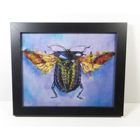 Lila Herz Käfer 8 "x 10" Home Decor Büro Präparatoren Wohnzimmer Gerahmt Wandkunst Kinderzimmer Einweihungsparty Geschenk Insekten Digitaldruck von Garrott